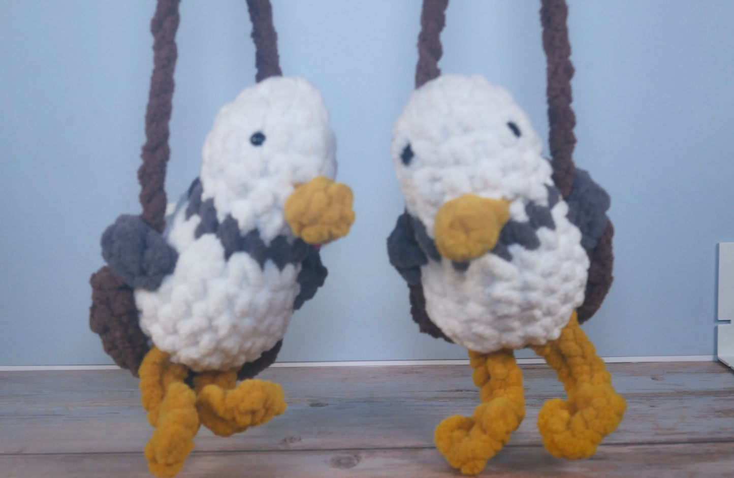 Crocheted Seagull Car Swing