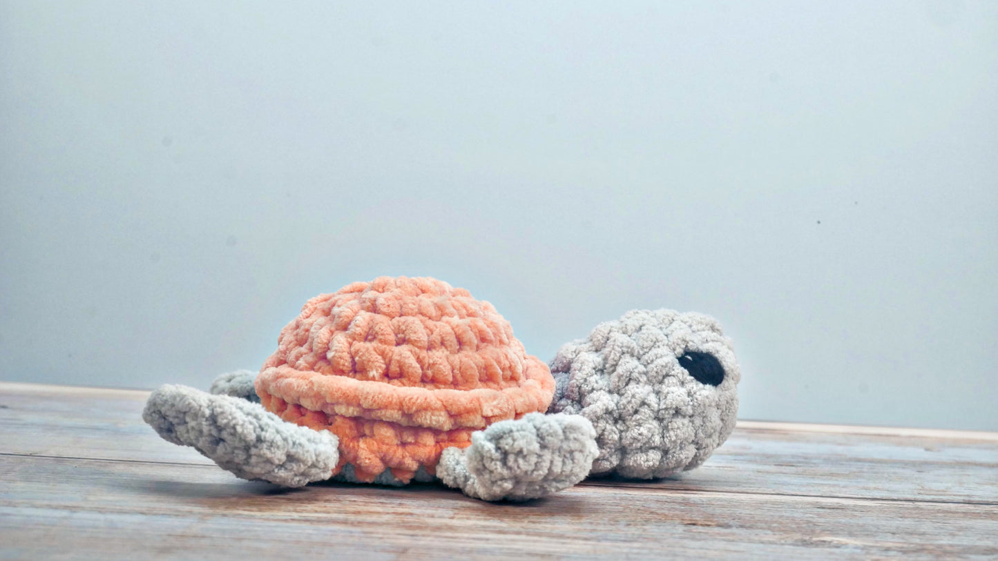 Crocheted baby sea turtles