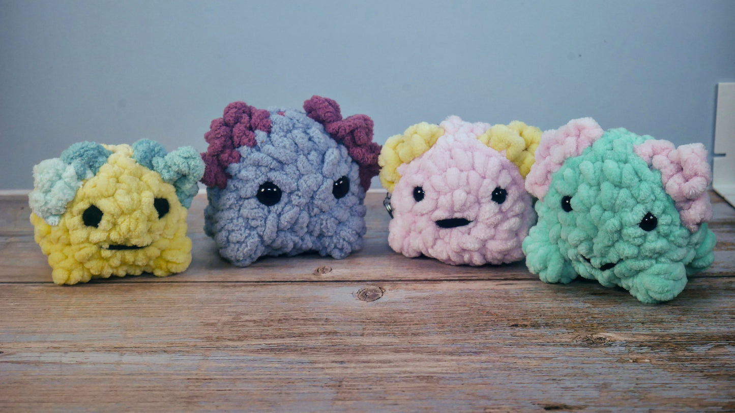 Crocheted Axolotl Keychain