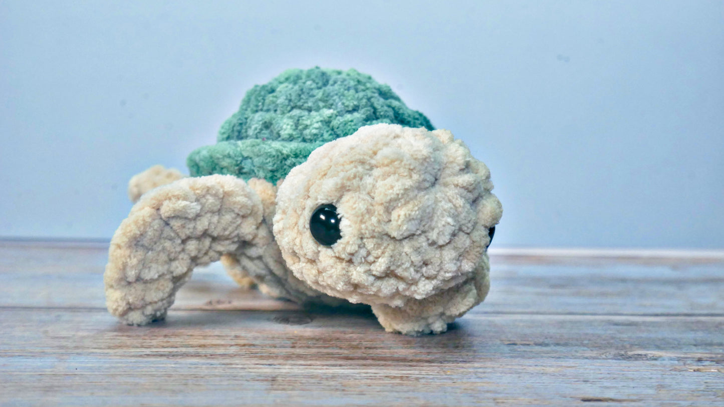Crocheted baby sea turtles