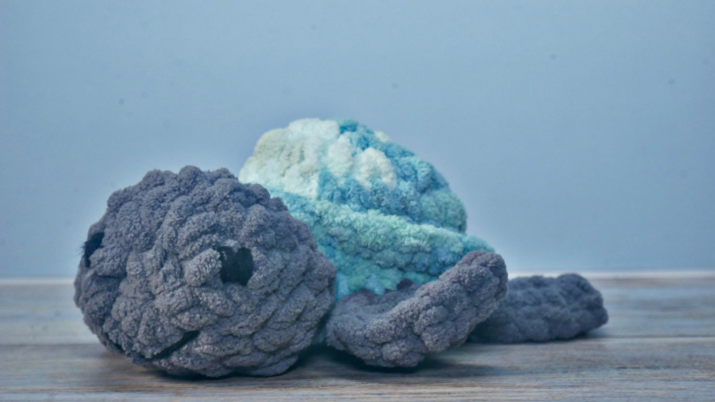 Crocheted baby sea turtles