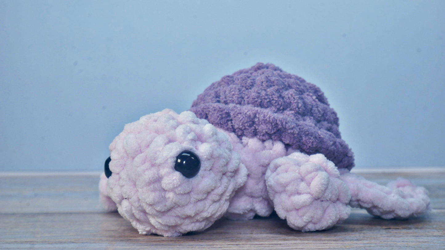 Crocheted baby sea turtles