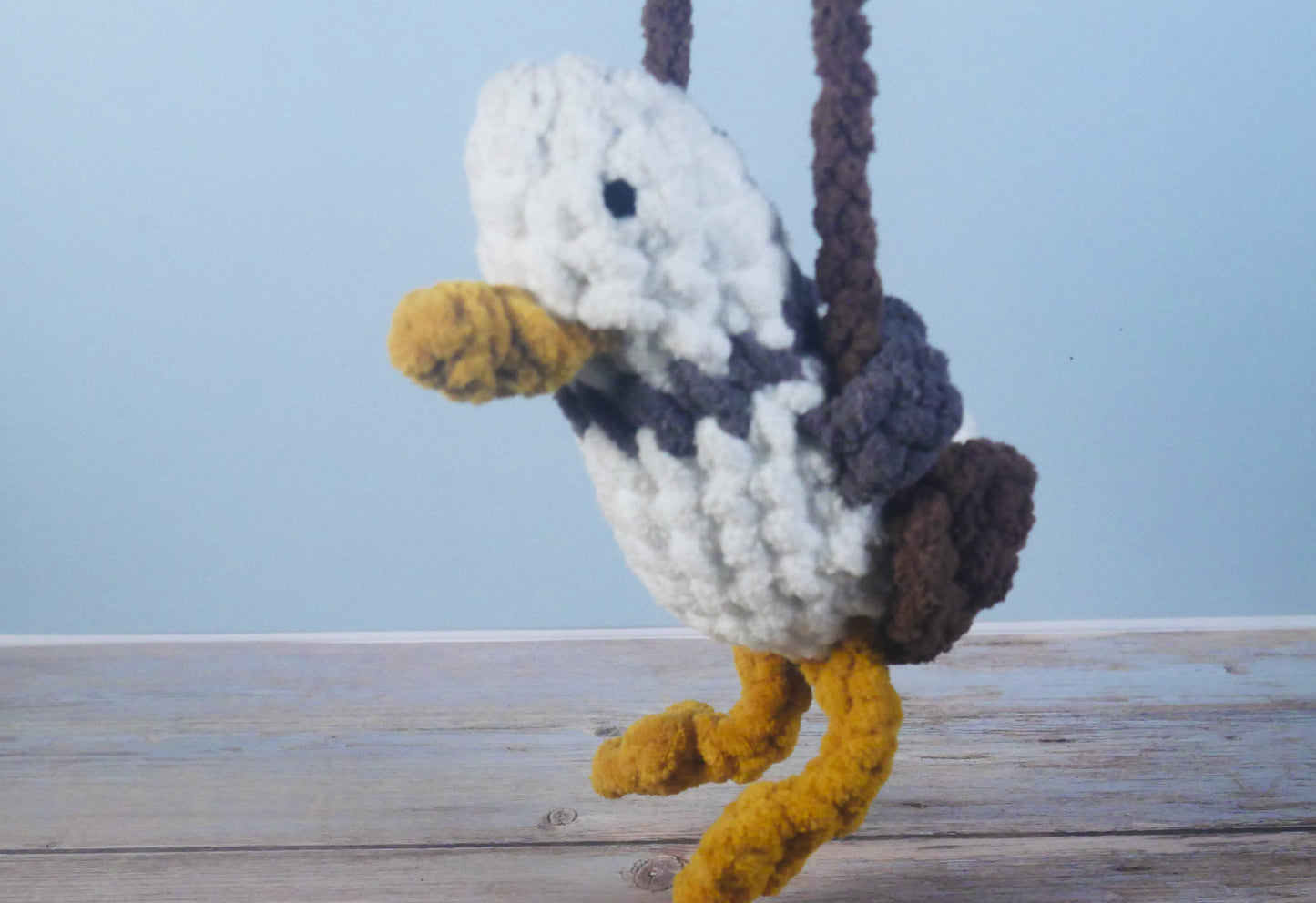 Crocheted Seagull Car Swing