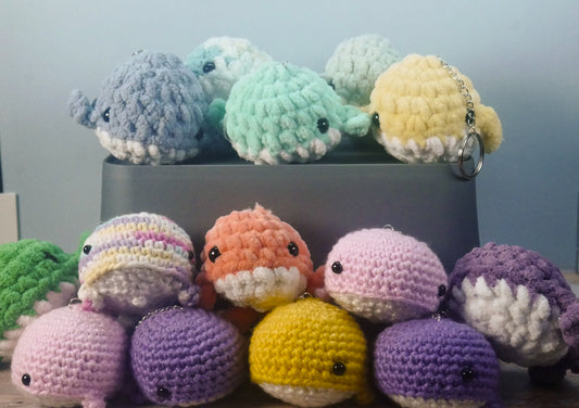 Crocheted Whale Keychains