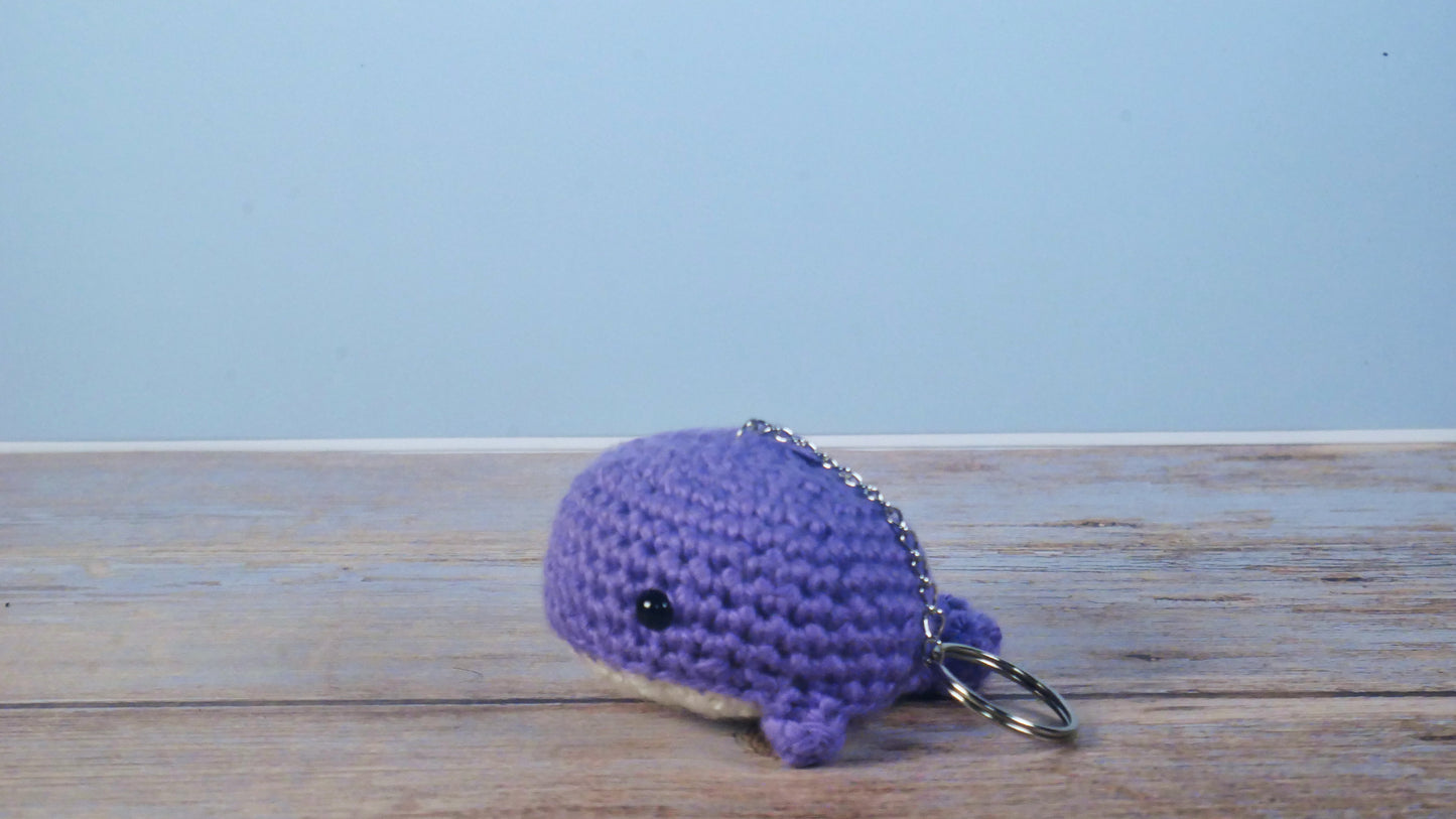 Crocheted Whale Keychains